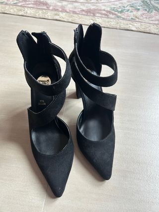 Décolleté camoscio nere tacco