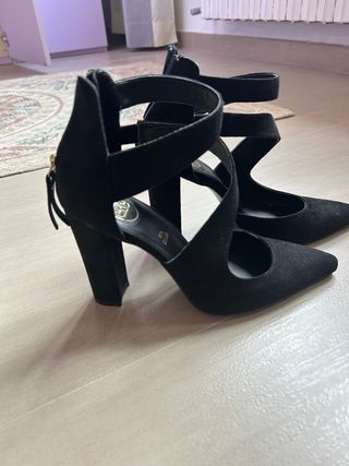 Décolleté camoscio nere tacco