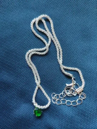 Colgante Acero con Piedra Verde