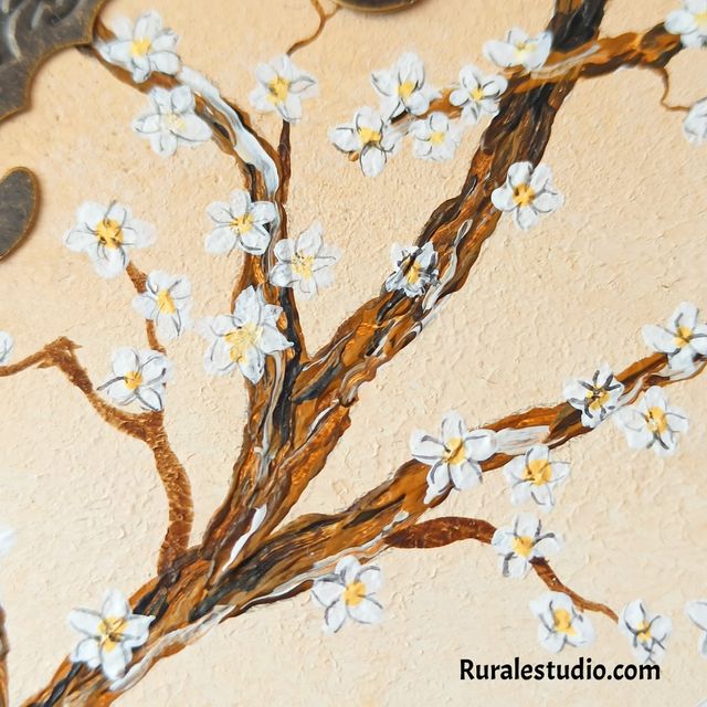 Joyero madera pintado a mano mariposas