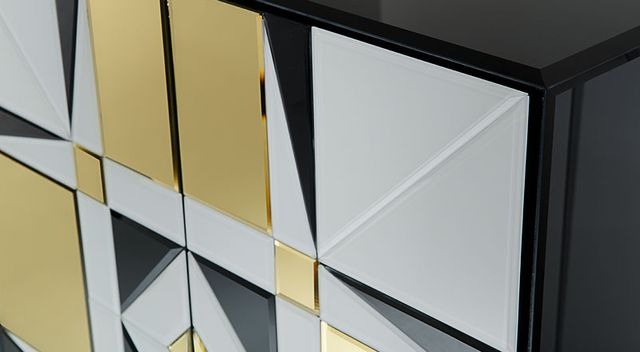 Aparador moderno in vetro e legno