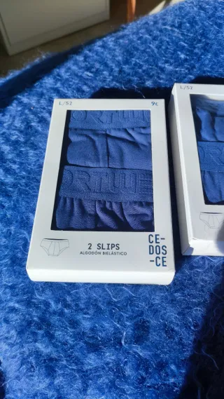 4 Calzoncillos Slips Azules Talla L/52 Nuevos