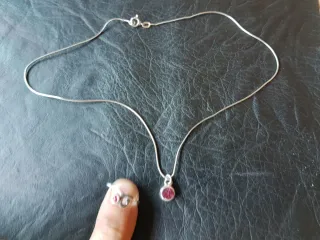 Antiguo conjunto cadena,colgante,anillo plata 925