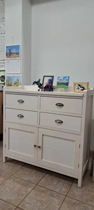 Mueble auxiliar madera blanco