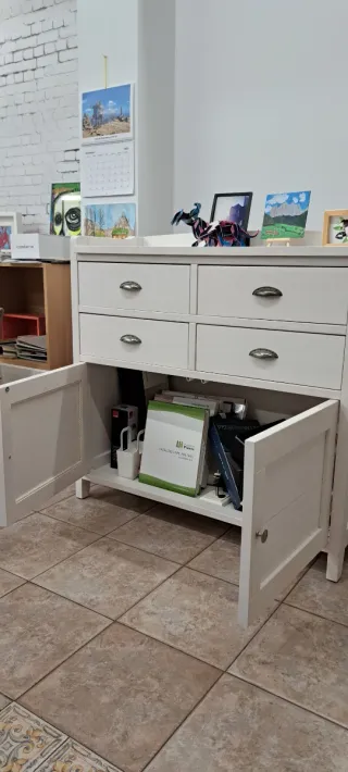 Mueble auxiliar madera blanco