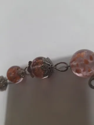 Bracciale con perle rosa e ciondolo cuore