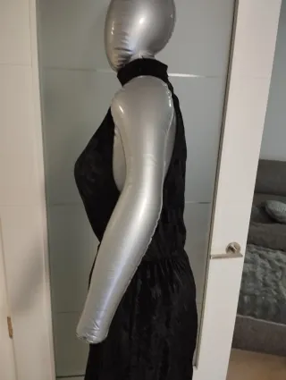 Vestido fiesta volante espalda descubierta