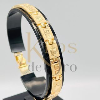 PULSERA TIPO CARTIER MEDUSA Y GRECA 18K