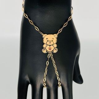 PULSERA MANITA OSITO PIEDRA ROSA 18K