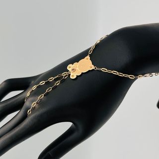 PULSERA MANITA OSITO PIEDRA ROSA 18K