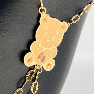 PULSERA MANITA OSITO PIEDRA ROSA 18K