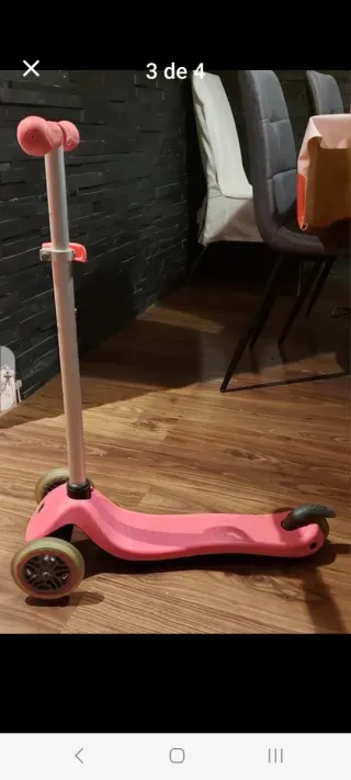 Patinete 3 ruedas rosa