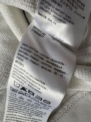 Sudadera Levi's XL Blanca Logo Rojo