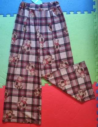 Pantalones anchos suaves con ositos
