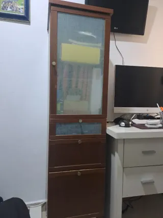 Armario de madera y cristal