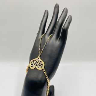 PULSERA MANITA CORAZON PERFORADO 18K