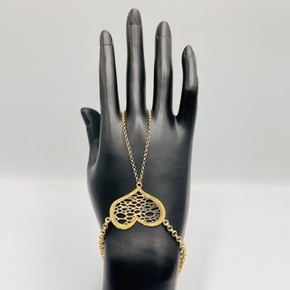 PULSERA MANITA CORAZON PERFORADO 18K