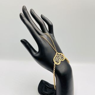 PULSERA MANITA CORAZON PERFORADO 18K