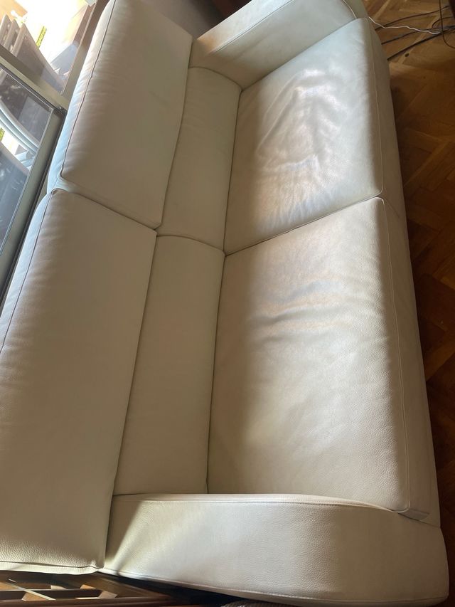 Divano in pelle bianca 190x90 cm