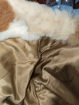 Abrigo Piel Auténtica Beige y Marrón
