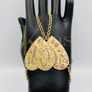 PULSERA MANITA CORAZON DOBLE ORO 18K