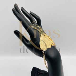 PULSERA MANITA CORAZON DOBLE ORO 18K