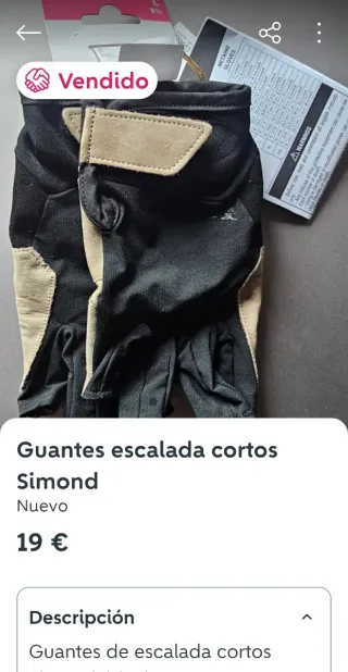 Guantes escalada cortos Simond