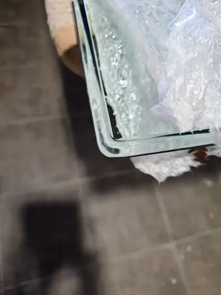 Tavolo in cristallo con base ottagonale in cristallo di 15mm