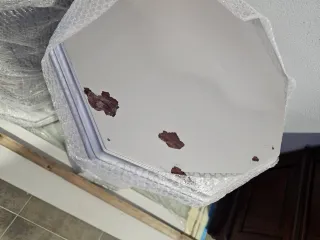 Tavolo in cristallo con base ottagonale in cristallo di 15mm