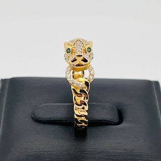 SORTIJA LEON CON CIRCONITA 18K