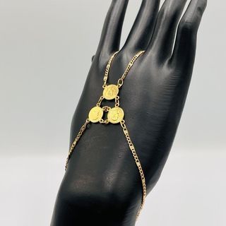 PULSERA MANITA 3 MONEDAS 18K