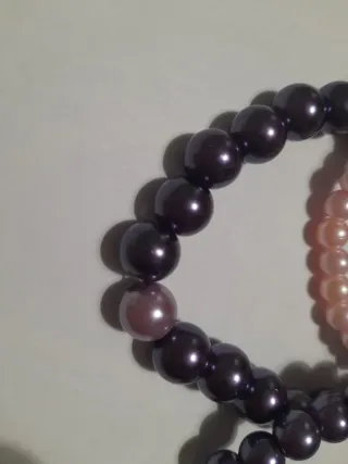 Set 5 Bracciali Perline Rosa e Viola blu fuxia