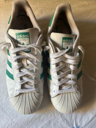 Zapatillas Adidas Superstar Blancas y Verdes
