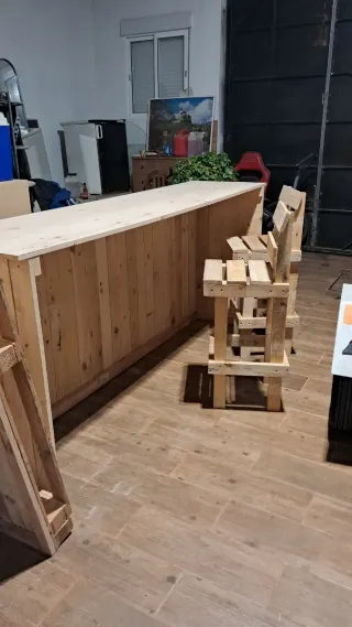 Mostrador de madera rústico