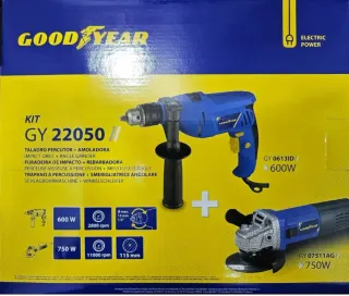Kit Taladro y Amoladora Goodyear GY 22050 nueva