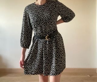 Vestido lunares manga media