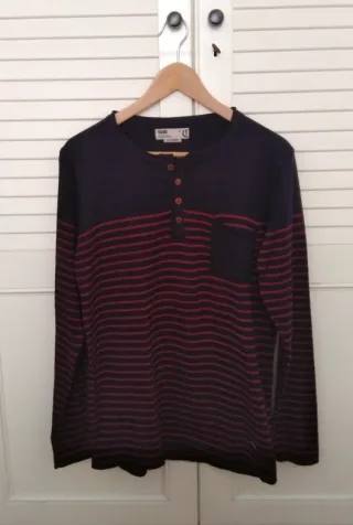 Jersey rayas granate y azul Talla M