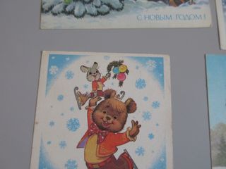 6 cartoline vintage URSS. Usate. Da Collezione.