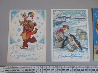 6 cartoline vintage URSS. Usate. Da Collezione.