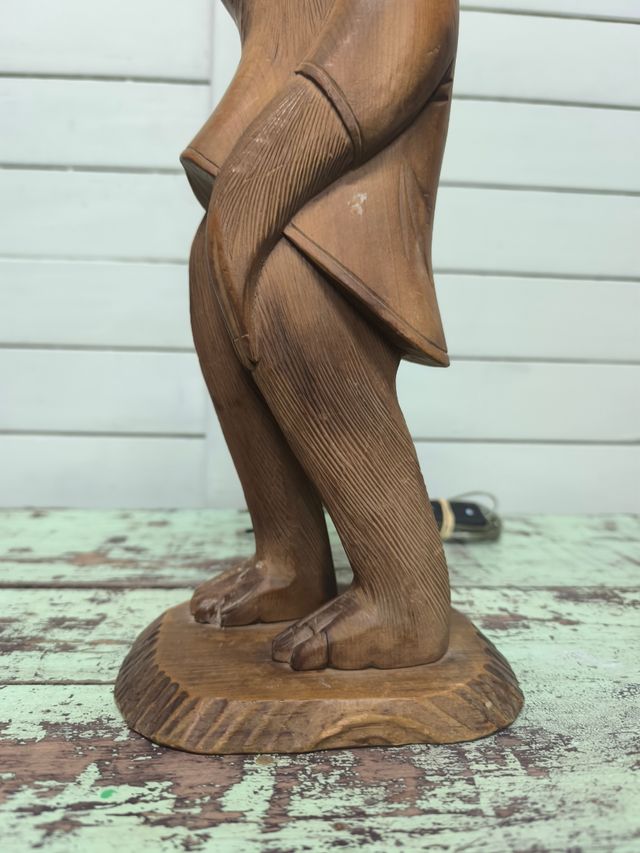 Lampada in legno di scimmia. Vintage