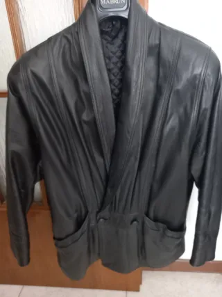 Giaccone vintage donna Mabrun vera pelle TG S