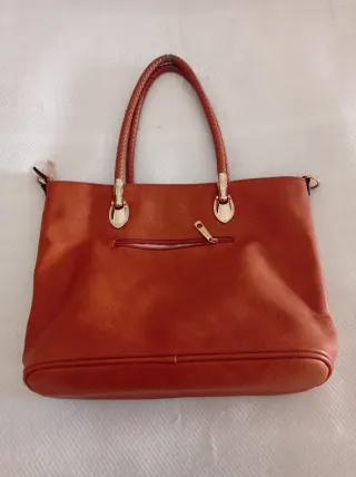 Bolso Capazo Marrón y Dorado