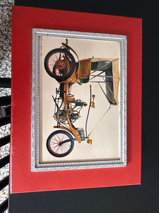 Retrato coche antiguo coleccionable 1900