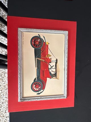 Retrato coche antiguo coleccionable 1900