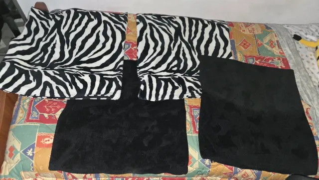 4 federe cuscino zebrata e nera