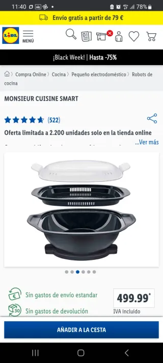 Robot de cocina Monsieur Cuisine Connect WiFi Lidl