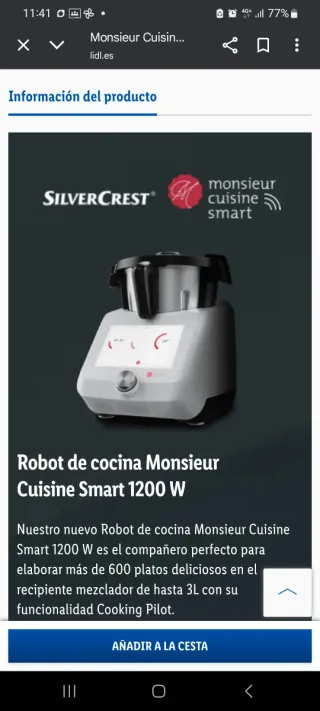 Robot de cocina Monsieur Cuisine Connect WiFi Lidl