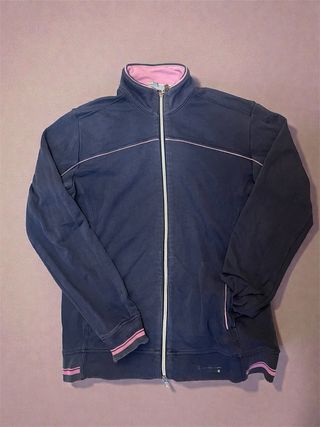 Felpa zip Champion vintage blu e rosa