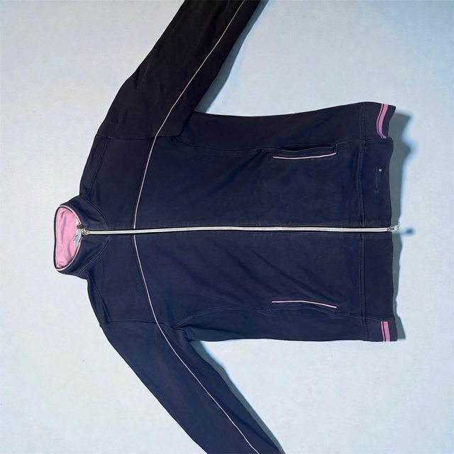 Felpa zip Champion vintage blu e rosa