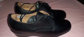 Zapatos de piel negros mujer talla